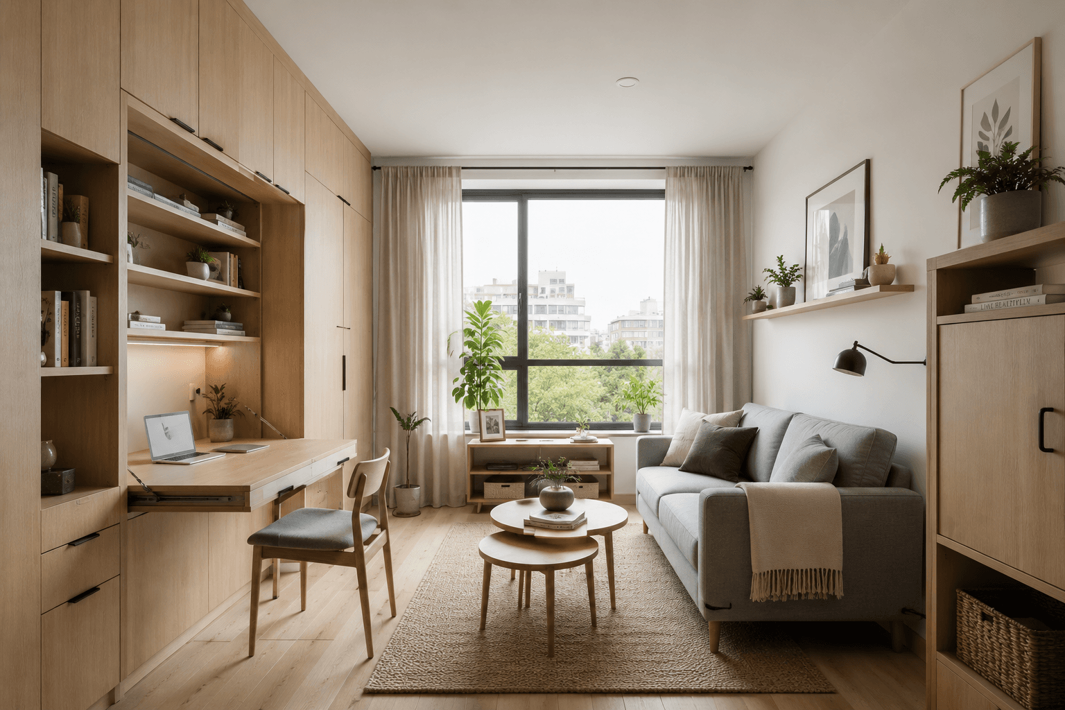 A Small-Space Japandi Living Room That Works Harder